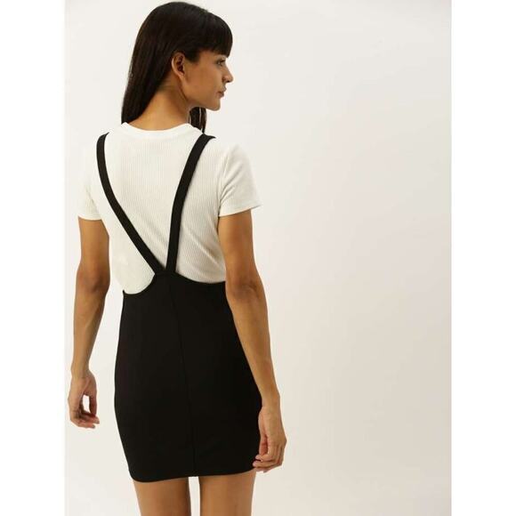 Forever 21 Black Pencil Skirt with Overall Straps Size Small - Picture 2 of 6